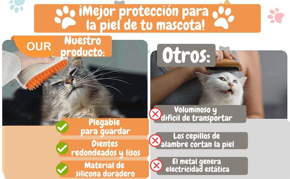 Cepillo 4 en 1 para Mascotas